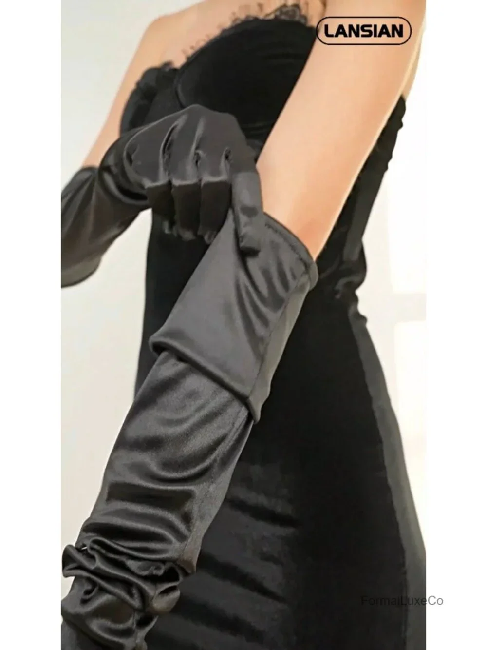 21 Inch Satin Opera Gloves Women Costume Elbow Length 1920s Party